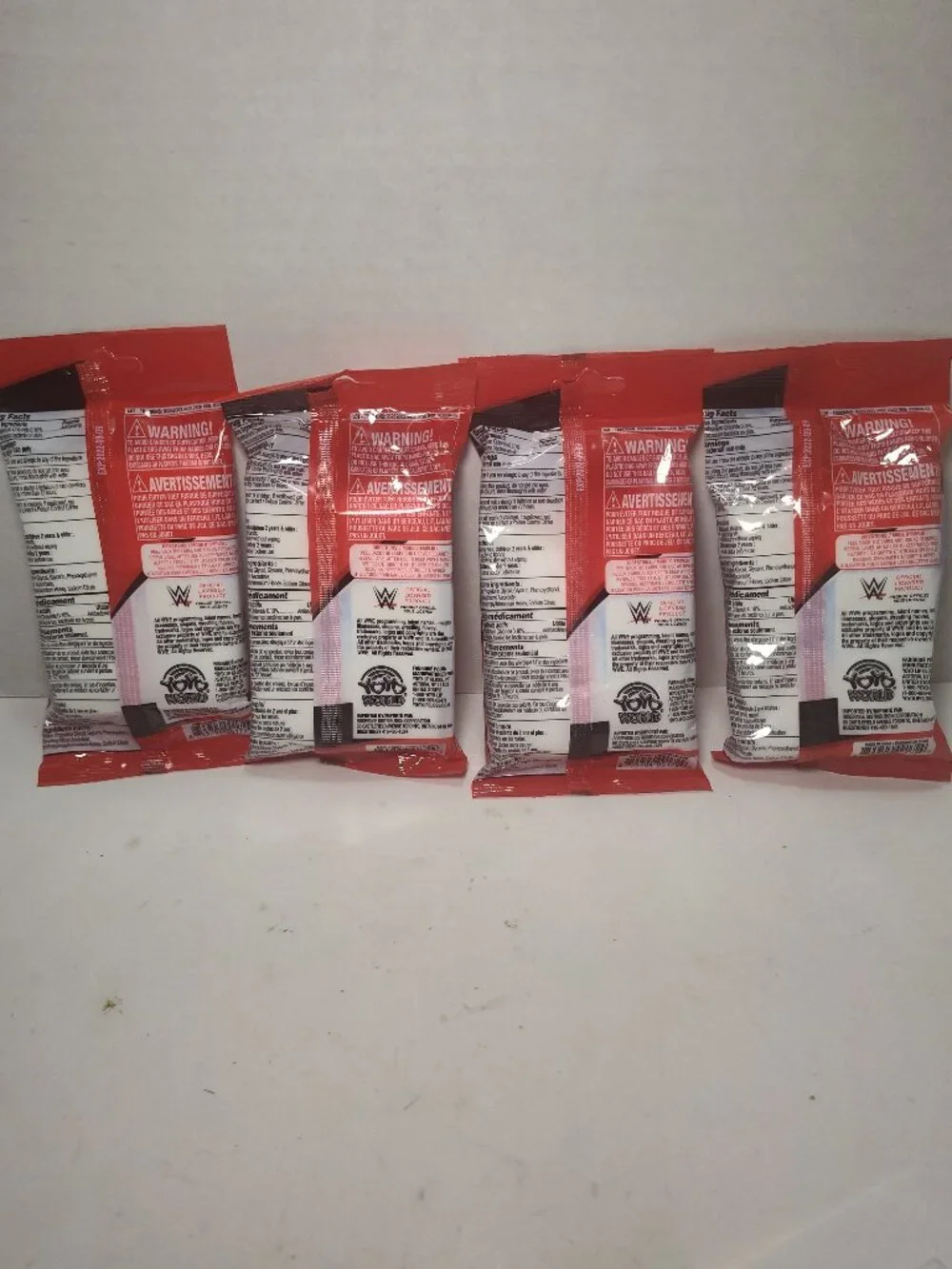 WWE Antibacterial Wet Wipes Lot of 4 John Cena, Rock, Bayley, Kofi  New/Sealed